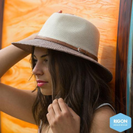 Paris Traveller Hat Manish Style beige & Brown - Rigon Headwear