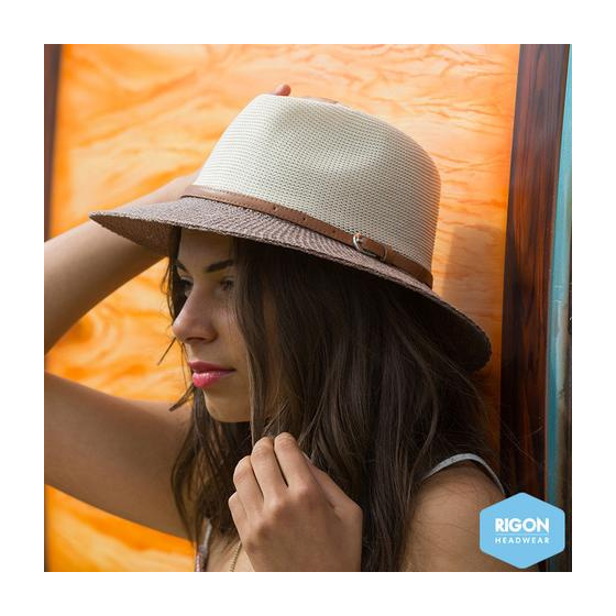 Paris Traveller Hat Manish Style beige & Brown - Rigon Headwear