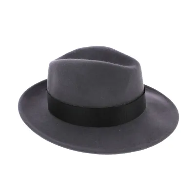 Chapeau Fédora gris ruban noir Reference : 7856 | Chapellerie Traclet