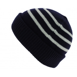 Duncan Sailor Beanie Navy Stripes - Traclet