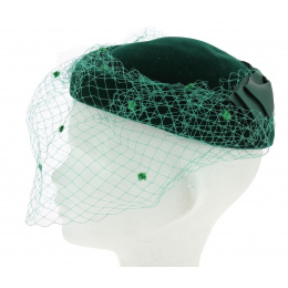 Prestige green velvet hat