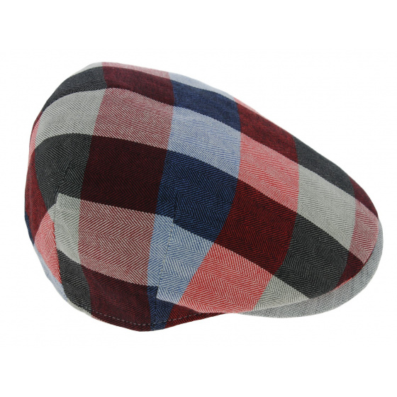 Casquette Plate Scottman Lin & Coton Carreaux - Traclet
