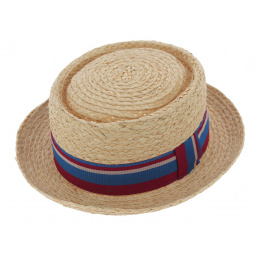 Boater - Sumac PorkPie Hat Natural Straw - Traclet