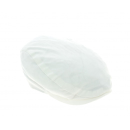 White ventilated flat cap for painters, drywallers, plasterers