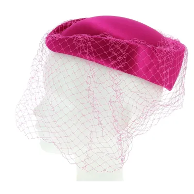 Glamorous Satin Pink Tambourine Hat Reference: 7925 | Traclet Hat Shop