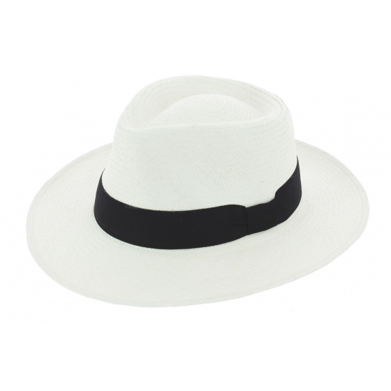 Donato Flat-Brimmed Traveller Panama Hat in White - Traclet