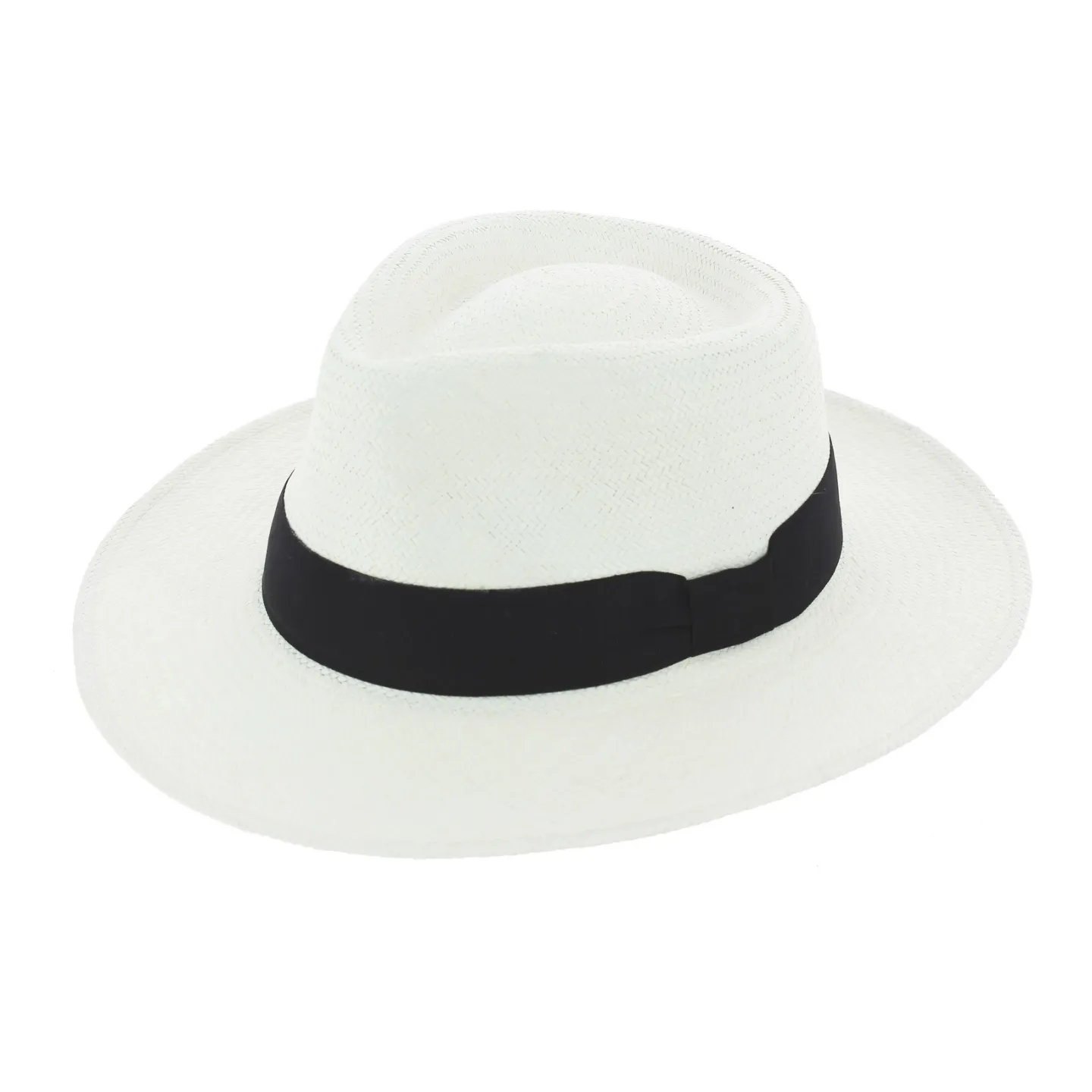 Chapeau Traveller Bords Plats Donato Panama Blanc - Traclet Reference : 7943 | Chapellerie Traclet