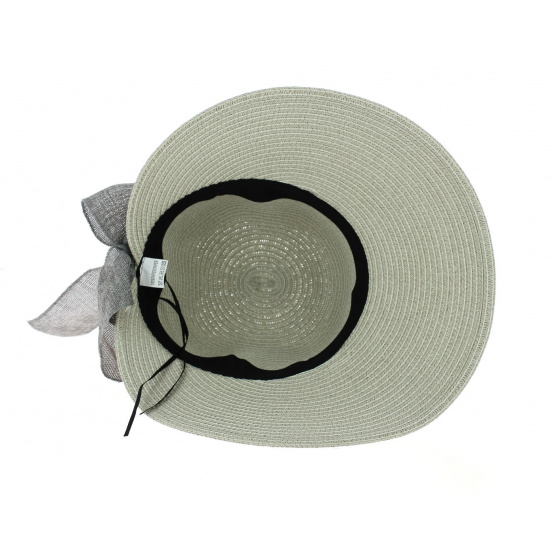 Casquette De Soleil Clara Paille Papier Gris - Traclet