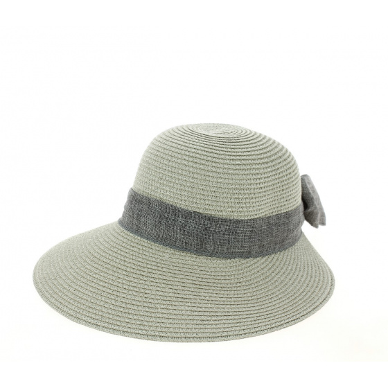 Clara Grey Paper Straw Sun Cap - Traclet