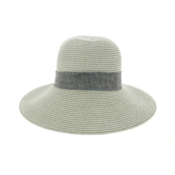 Clara Grey Paper Straw Sun Cap - Traclet