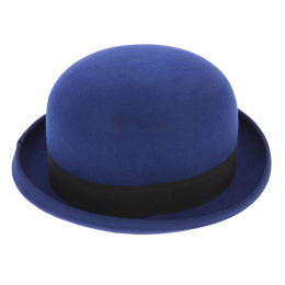 Blue Wool Felt Steed Bowler Hat - Guerra