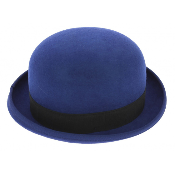 Blue Wool Felt Steed Bowler Hat - Guerra