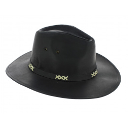 Western Hat With Chin Strap - Leather Pampa Safari