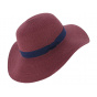 Rhodes Paper Straw Wide-Brim Hat Raspberry - Traclet