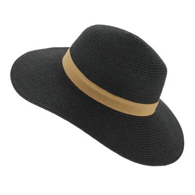 Chapeau Capeline Rhodes Paille Papier Noir - Traclet Reference : 7973 | Chapellerie Traclet