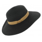 Rhodes Black Paper Straw Wide Brim Hat - Traclet