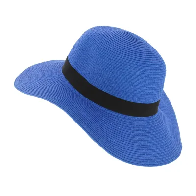 Chapeau Capeline Rhodes Paille Papier Bleu - Traclet Reference : 7974 | Chapellerie Traclet