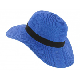 Capeline Hat Rhodes Straw Blue Paper - Traclet