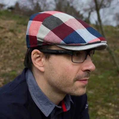 Scottman Flat Cap Linen & Cotton Checkered - Traclet Reference: 7897 | Traclet Hat Shop
