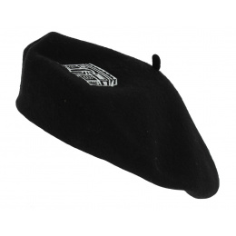 Arc de Triomphe Embroidery Wool Beret Black - Traclet