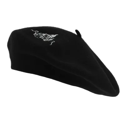 Black Wool Sacré-Cœur Embroidered Beret - Traclet Reference: 7992 | Traclet Hat Shop