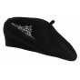 Black Wool Saint-Michel Embroidery Beret - Traclet