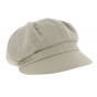 Beige Linen Newsboy Cap - Mtm