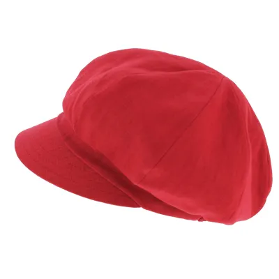 Newsboy Cap Nelya Linen Red - Mtm Reference: 7999 | Traclet Hat Shop