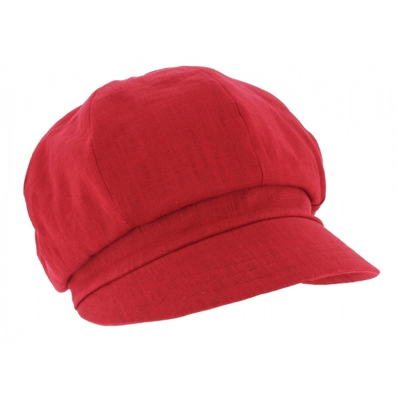 Newsboy Cap Nelya Linen Red - Mtm