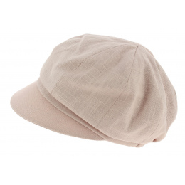 Nelya Newsboy Cap Powder Pink Linen - Mtm