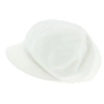 Nelya White Linen Newsboy Cap - Mtm Reference: 8001 | Traclet Hat Shop