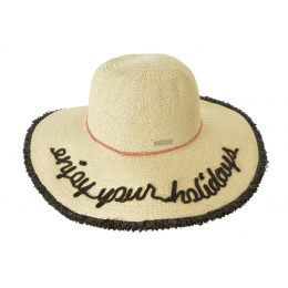Pink straw summer hat