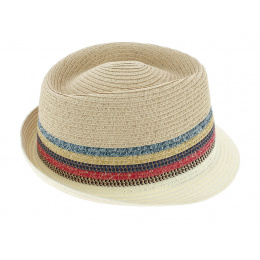 Natural Paper Straw Lagoon Trilby Hat - Traclet