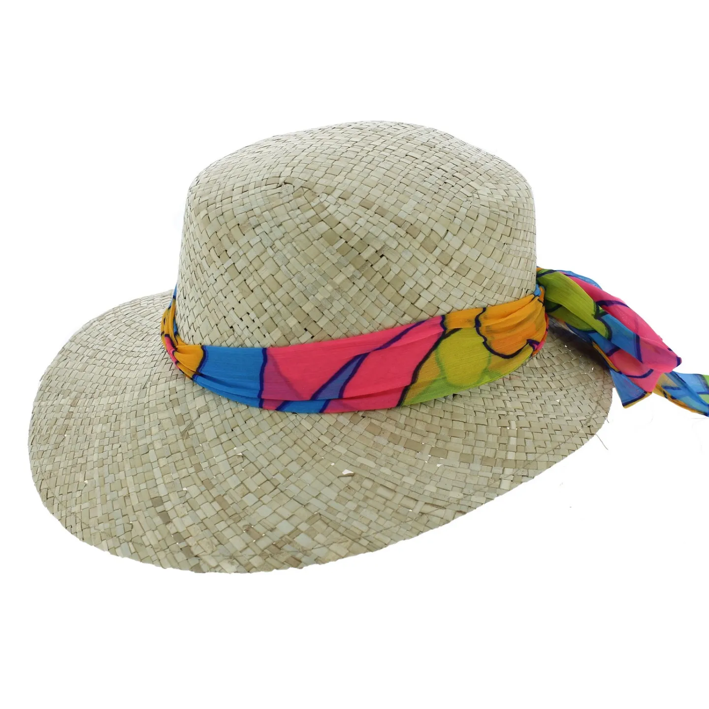 Casquette Paille Giuditta 70's Ruban Fantaisie - Traclet Reference : 4842 | Chapellerie Traclet