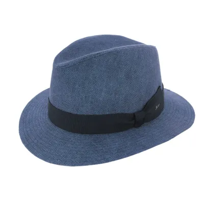 Faded Linen Jean Traveller Hat - Fléche Reference: 8032 | Traclet Hat Shop