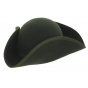 Green Wool Felt Aristocrat Tricorn Hat - Traclet