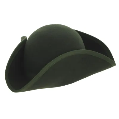 Green Wool Felt Aristocrat Tricorn Hat - Traclet Reference: 8036 | Traclet Hatmakers