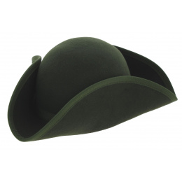 Green Wool Felt Aristocrat Tricorn Hat - Traclet