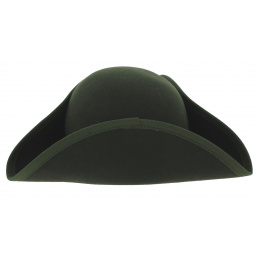Aristocrat Tricorn Hat Green Wool Felt - Traclet