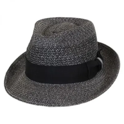 Chapeau Trilby Wilshire Noir Paille - Bailey Reference : 8065 | Chapellerie Traclet