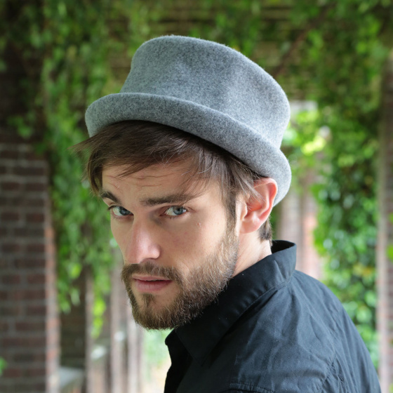 Black Wool Felt Hobo Hat