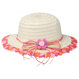 Chapeau Cloche Enfant Havana Paille Papier Rose - Barts