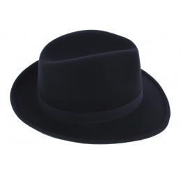 Chapeau Fédora Feutre Laine Marine - Traclet