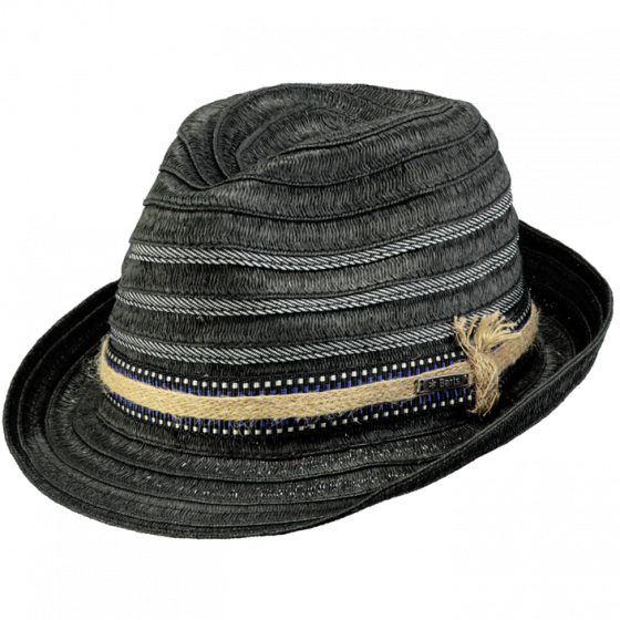 Black Barrio Trilby Hat Paper Straw - Barts