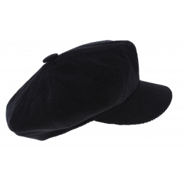 Black Cotton Relaxed Newsboy Cap - City Sport