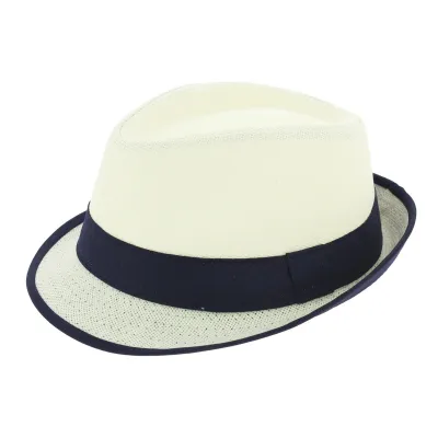 White Straw Paper Trilby Hat for Kids - Traclet Reference: 8164 | Traclet Hat Shop