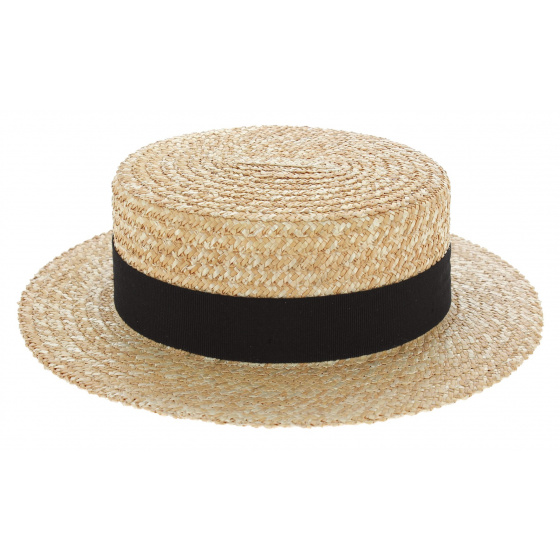 Double-Grooved Straw Boater - Guerra 1855 Double-Grooved Straw Boater - Guerra 1855
