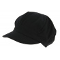 Black Cotton Newsboy Cap - Traclet