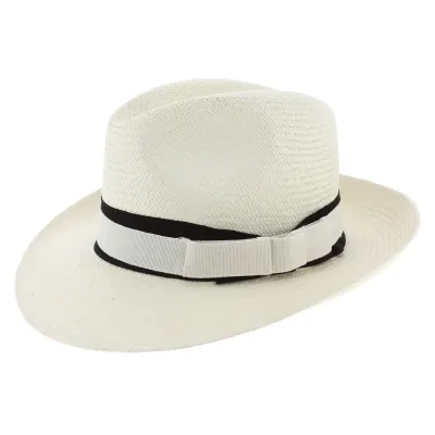 Chapeau Fedora Blanc Panama Personnalisable - Traclet Reference : 8181 | Chapellerie Traclet