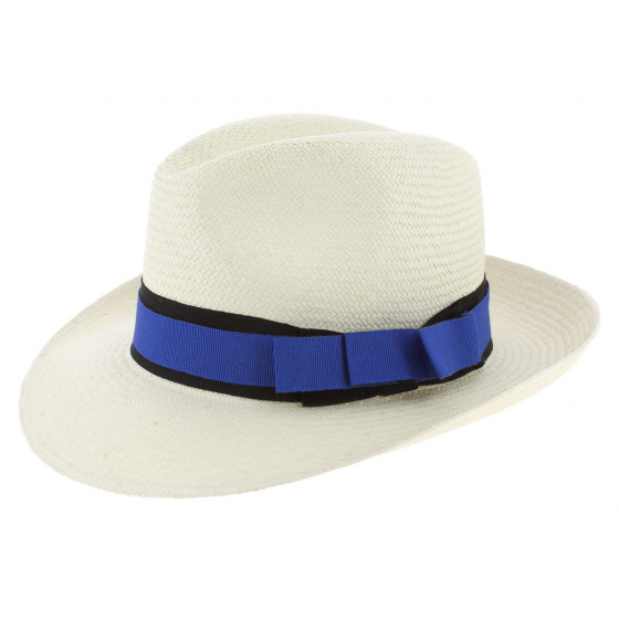 Chapeau Fedora Blanc Panama Personnalisable - Traclet Chapeau Fedora Blanc Panama Personnalisable - Traclet
